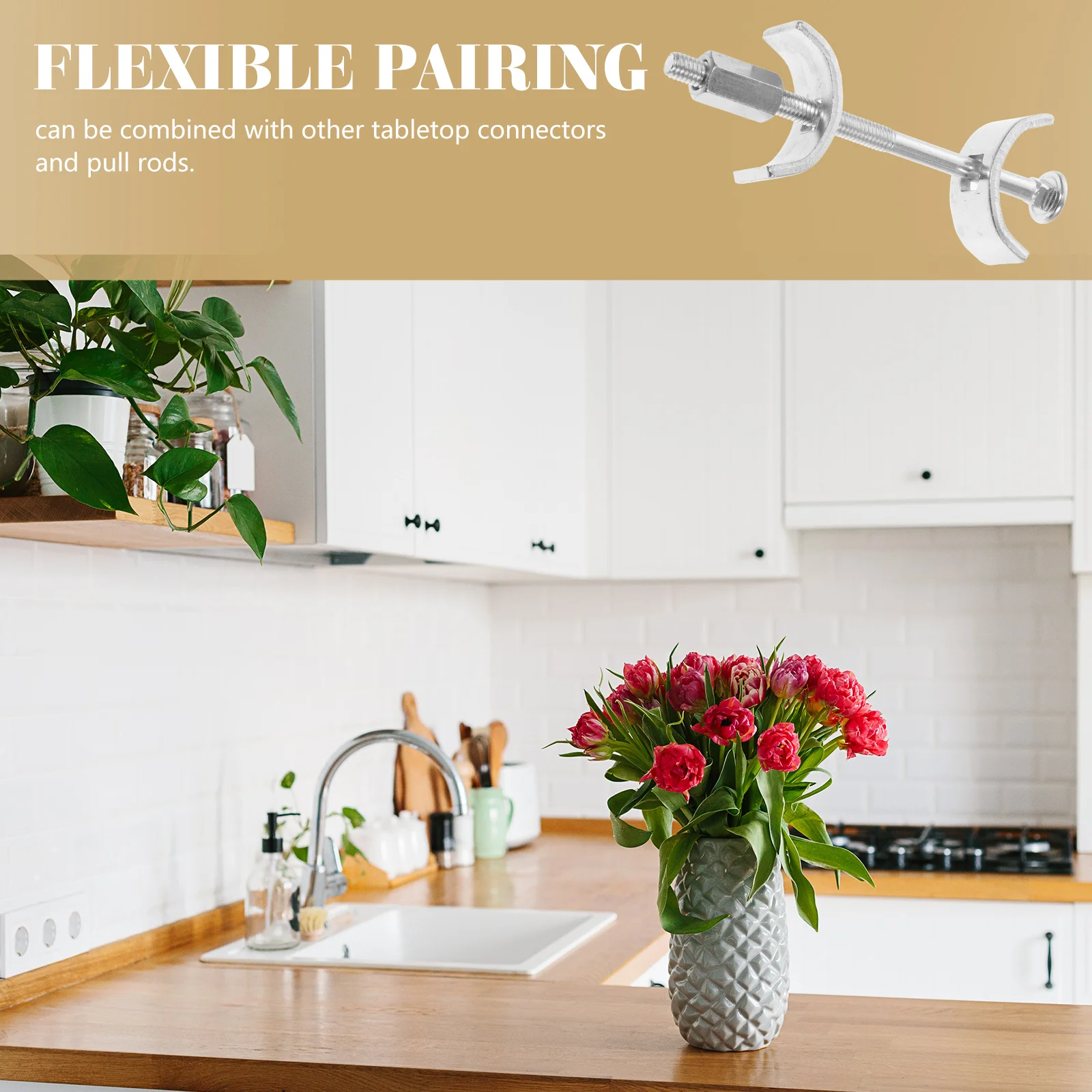 

10pcs Countertop Connector Benchtop Joint Fastener 100Mm Galvanized Steel Work Surface Bolt Adjustable Drawbolt For Kitchen