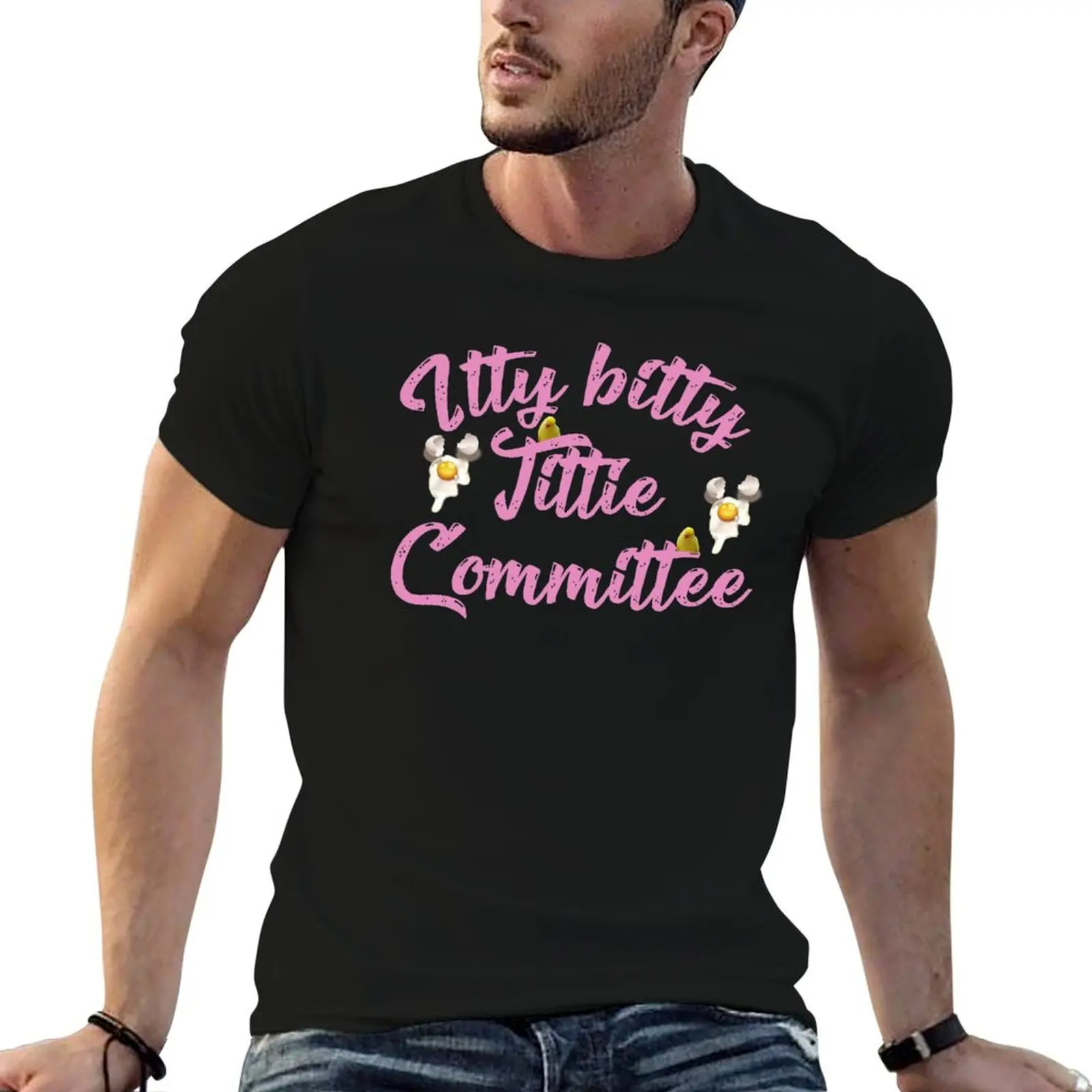Itty Bitty Tittie Committee T-Shirt Vintage Style Printed Top
