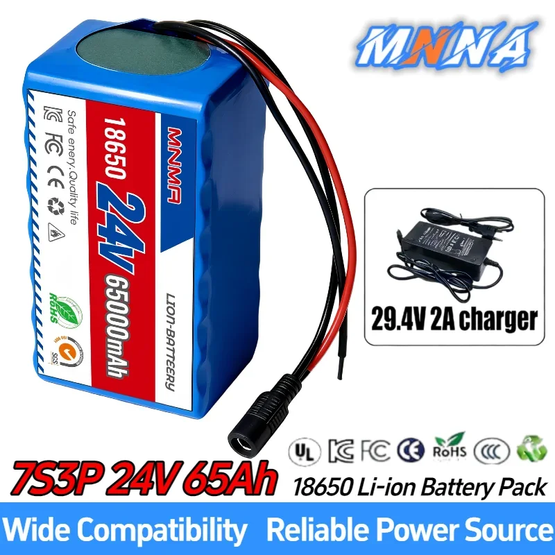 24v batterij lithium 7S3P 18650 100Ah Li-ion batterijpakket voor rolstoelen power Li-ion vervangende batterij + 29,4v 2A oplader