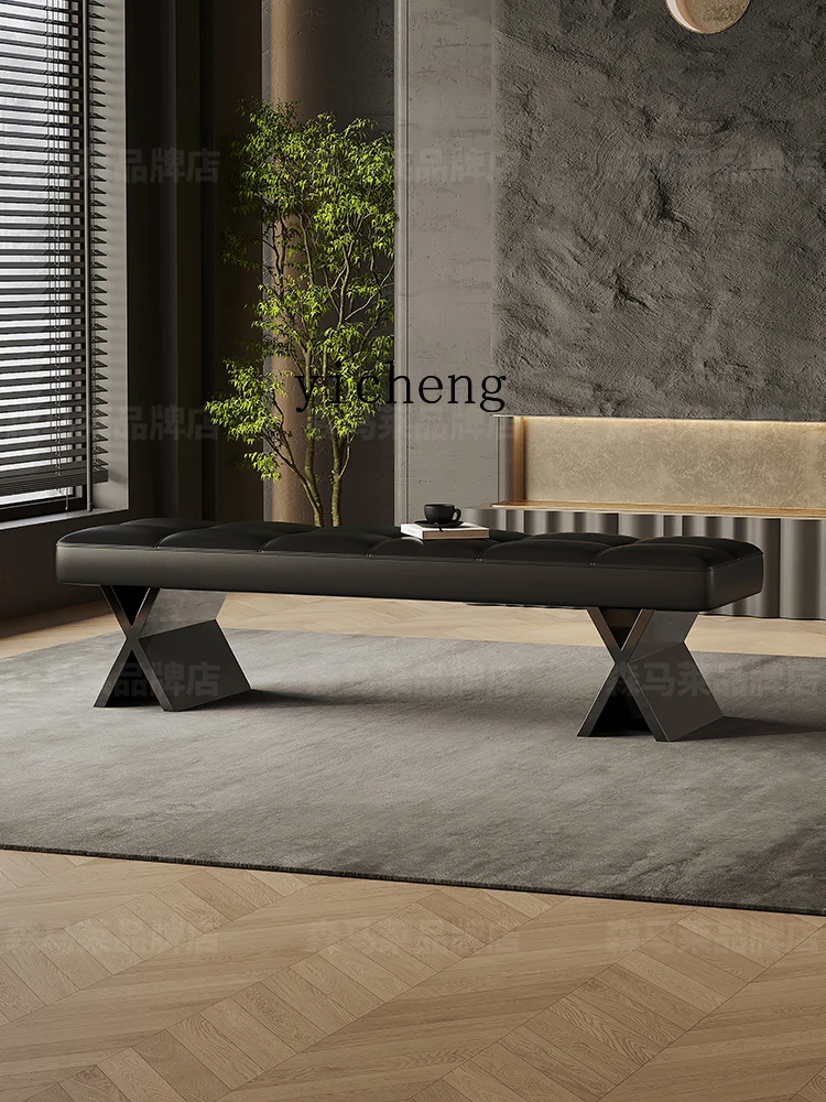 

ZZ minimalist leather bedside stool bedroom master bedroom high-end light luxury high-end sense