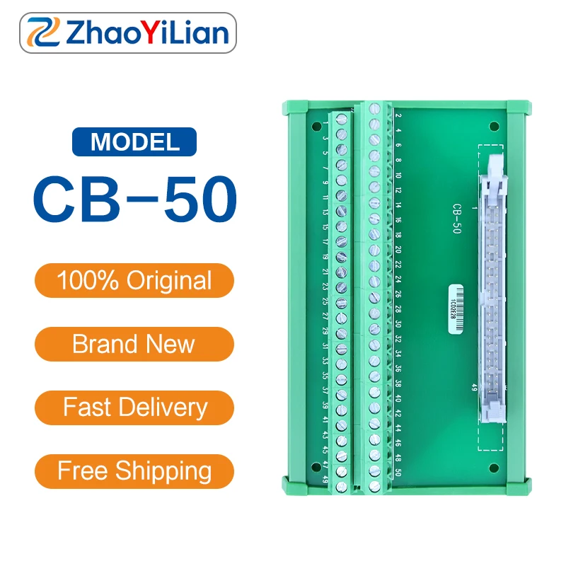 For CB-50 776164-90 50 Pin DIN Rail Terminal Block Screw Connector For NI 50 Pin DAQ Data Acquisition Card