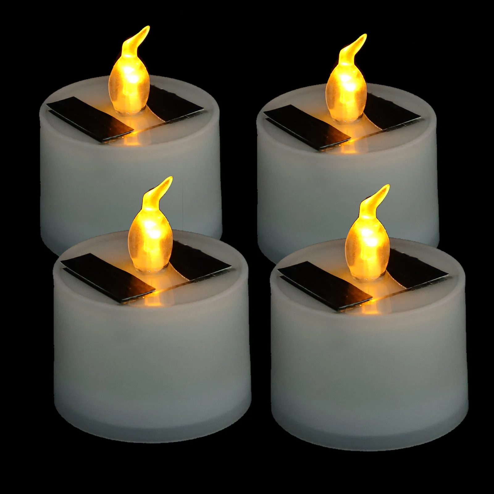 야외 정원 파티 장식 크리스마스 LED 양초에 대 한 4pcs 태양 빛 방수 LED 차 빛 램프