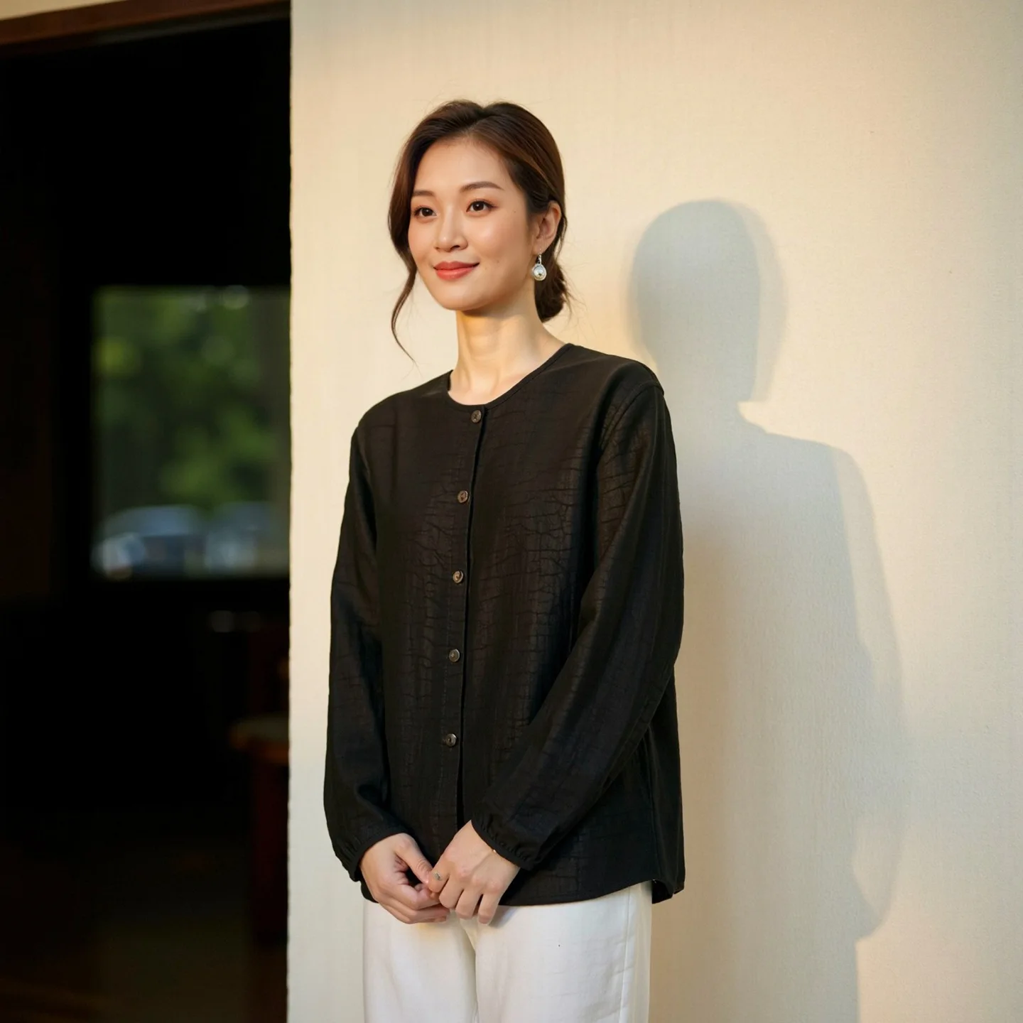 New Heavy Mulberry Silk Tortoise Pattern Xiangyunsha Blouse Women's Long Sleeve Shirt Fall Office Wear Can Be Worn as Jacket