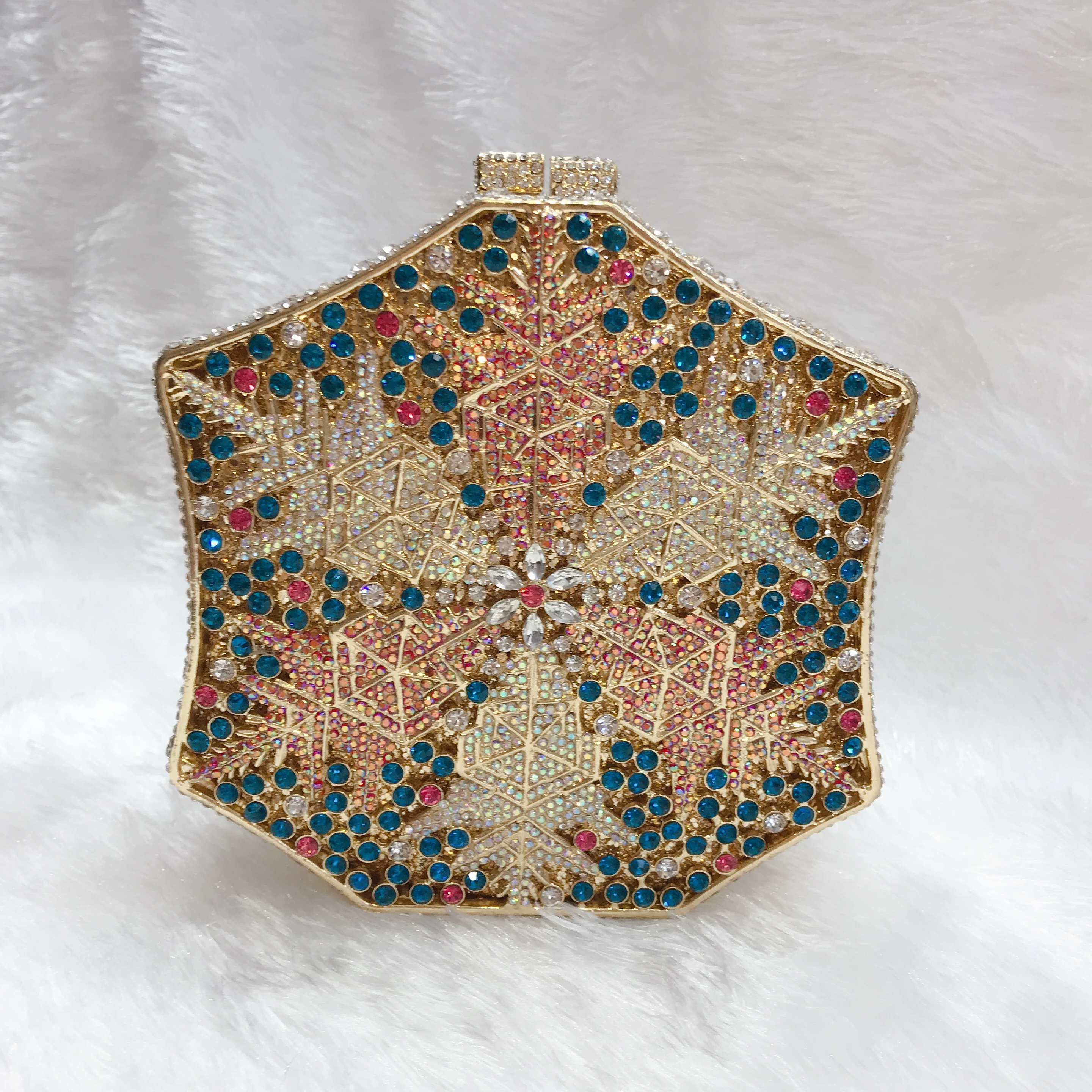 

Клатч со снежинками и кристаллами, женская вечерняя сумочка с ледяным геометрическим рисунком. Зимний кошелек OEM на заказ, низкий минимальный заказ оптом от прямой продажи с фабрики