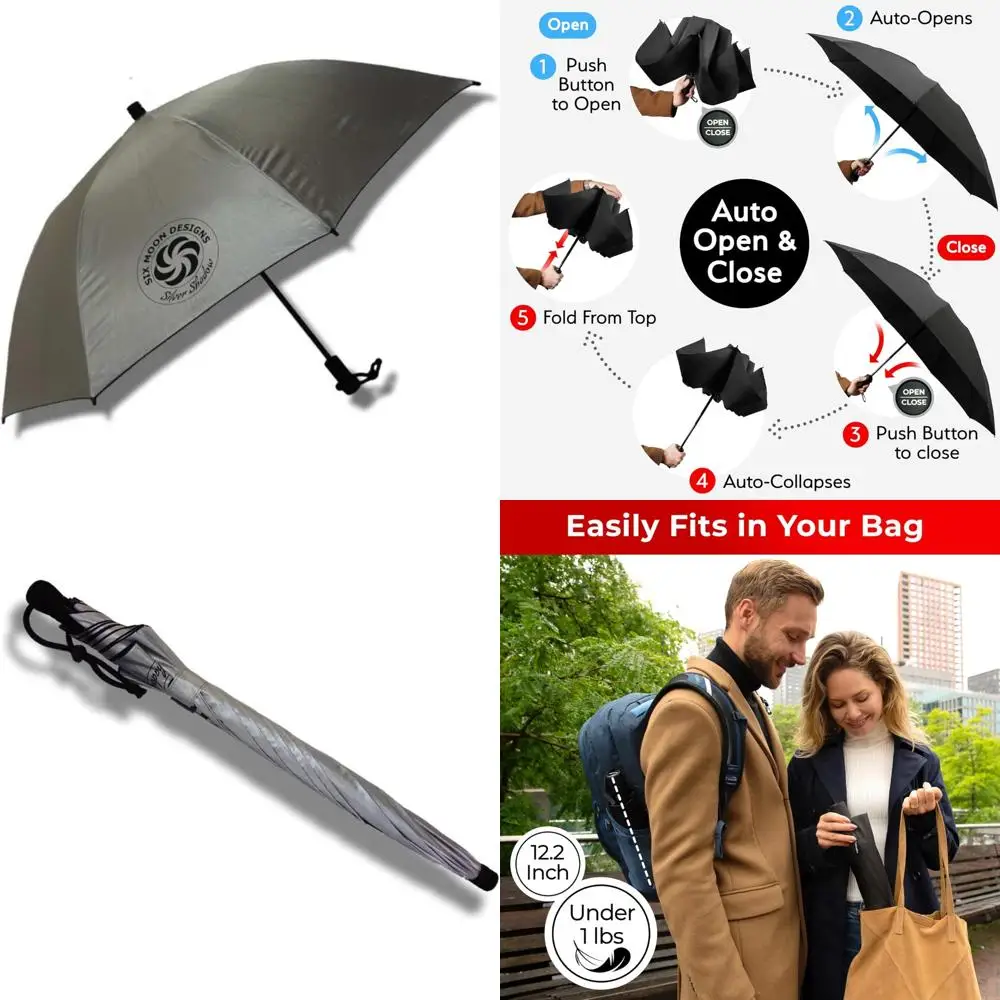 

Сверхлегкий походный зонт — 8,9 унции, 252 г — защита от солнца и дождя — идеально подходит для легких туристических приключений