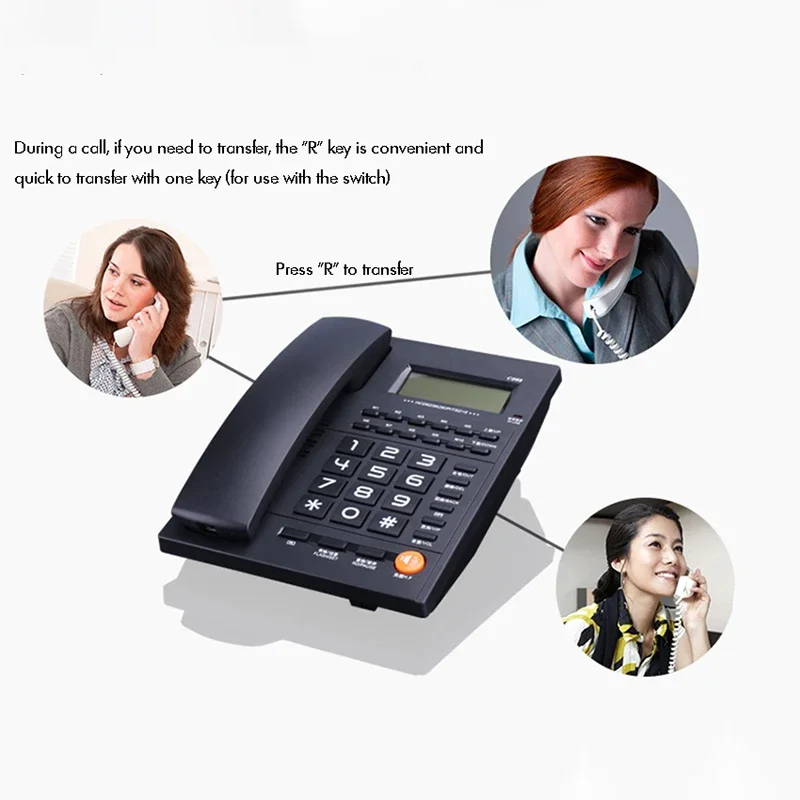 Corded Phone with Caller ID, 10 Fast Dialing, 3 Alarm Setting, 5 Levels of LCD Brightness, Home Standard Telephone Landline