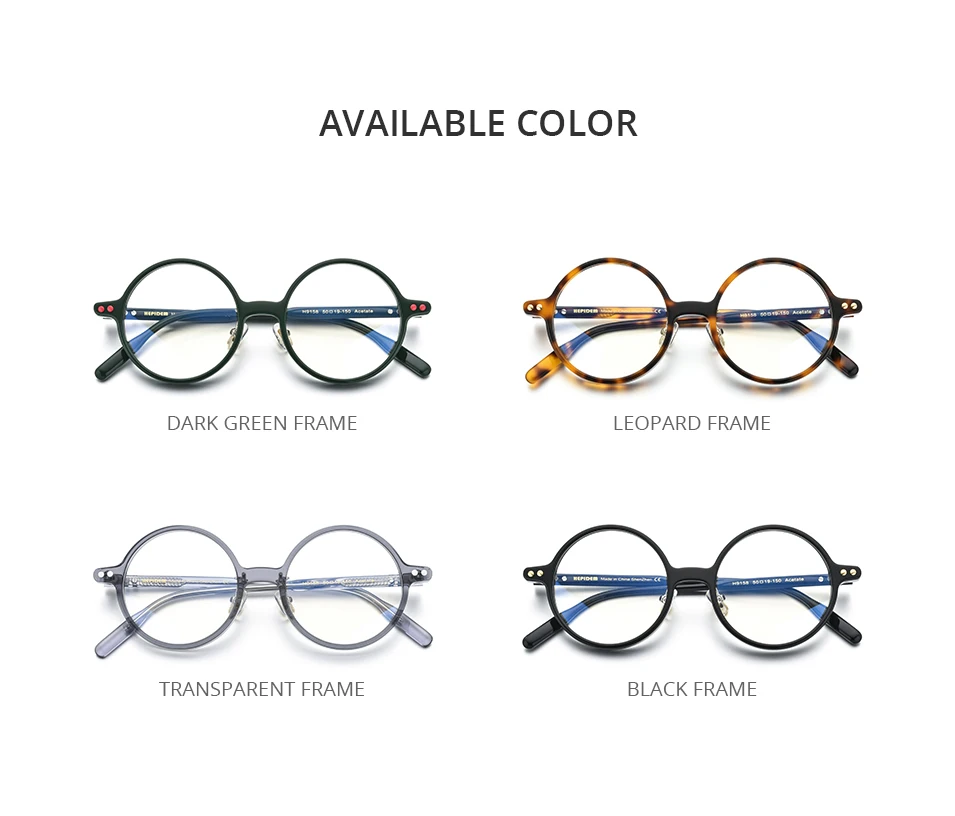 HEPIDEM Acetat Brille Rahmen Männer Marke Designer Runde Frauen Nerd Brillen japanische handgemachte Brille Vintage Brillen 9158 – Detail 6