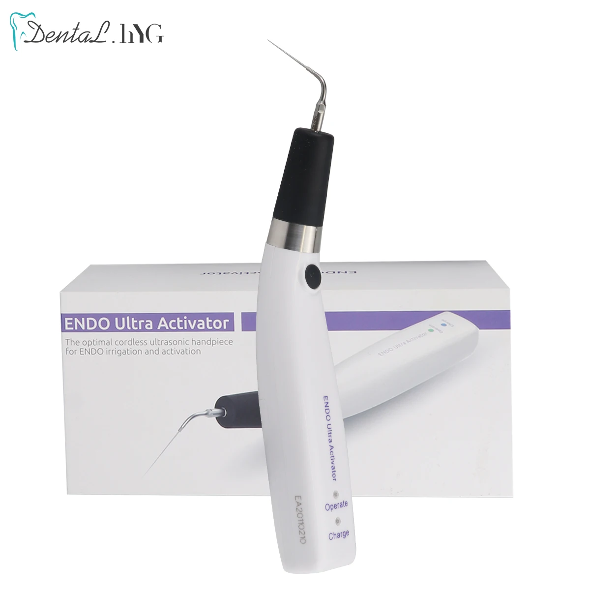 Dental Endo Ultra Activator Endo Irrigator Cordless Ultrasonic Activator Handpiece with 6 Tips 40-50Khz 1500mAh