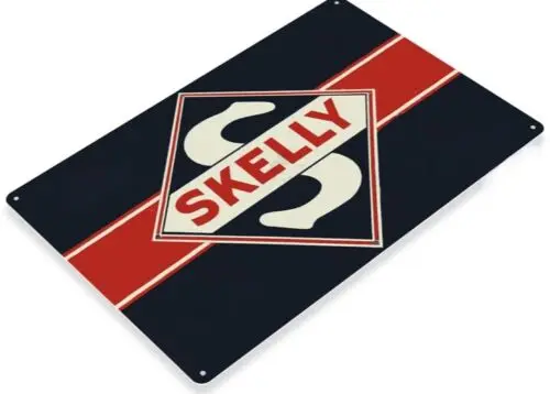 SKELLY TIN SIGN GASOLINE BILL SANKY OIL COMPANY GETTY GAS STATION PUMP GARAGE