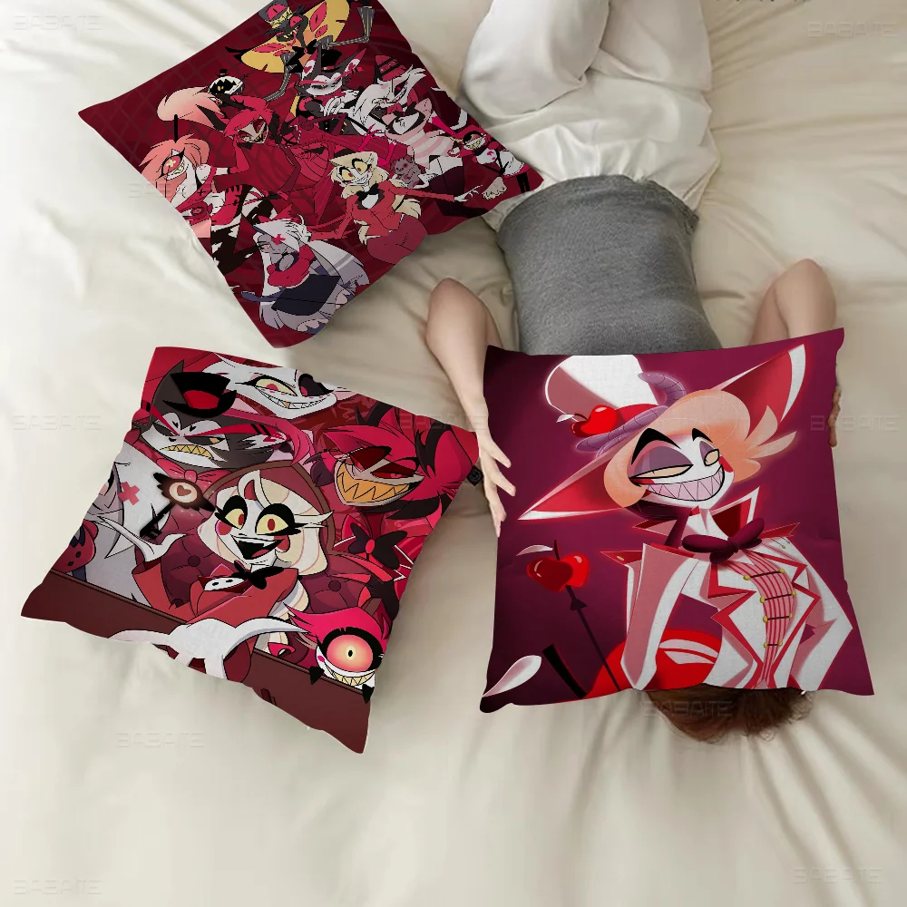 H-Hazbin Cartoon Hotel Pillow Cover For Bedroom Room And Living Room Sofa Decorative Cushion Cover