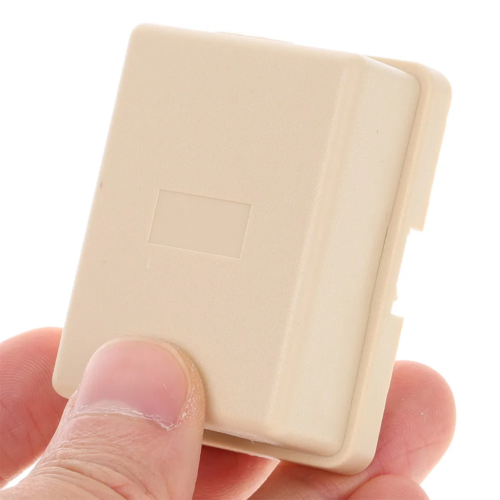2Pcs Telephone Junction Box Beige Single Hole Splitter Double Adapter Phone Line Connector for Home Office Double Adapter