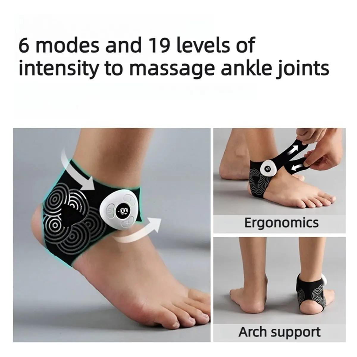 828 Mega Sale EMS Ankle Massager Pulse Electric Breathable Anti Sprain Joint Protection Foot Massage Strap Sports Ankle Support
