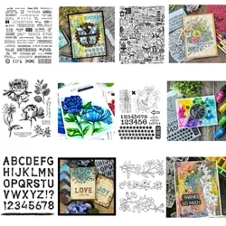 Flowers Math 24 letters Clear Stamps For DIY Craft Making Card Photo Album Scrapbooking Decoration