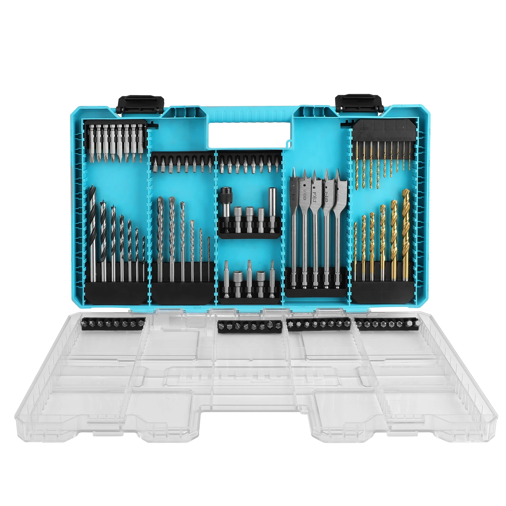 DuraTech 99 PCS Drill Bit Set High Speed Steel Titanium Drill and Screwdriver Bit Set with Tough Case for Metal Wood Plastic