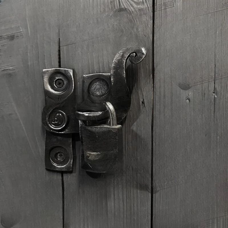 Wrought iron old-fashioned latch retro wrought iron lock, door lock, homestay small courtyard decorative door bolt