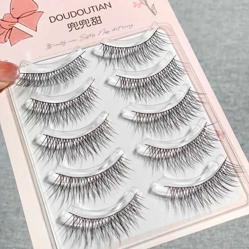 5 Pairs Soft Natural False Eyelashes Lighter Pure Little Devil False Eyelashes Hand Made Simulation Makeup Tools Cosplay