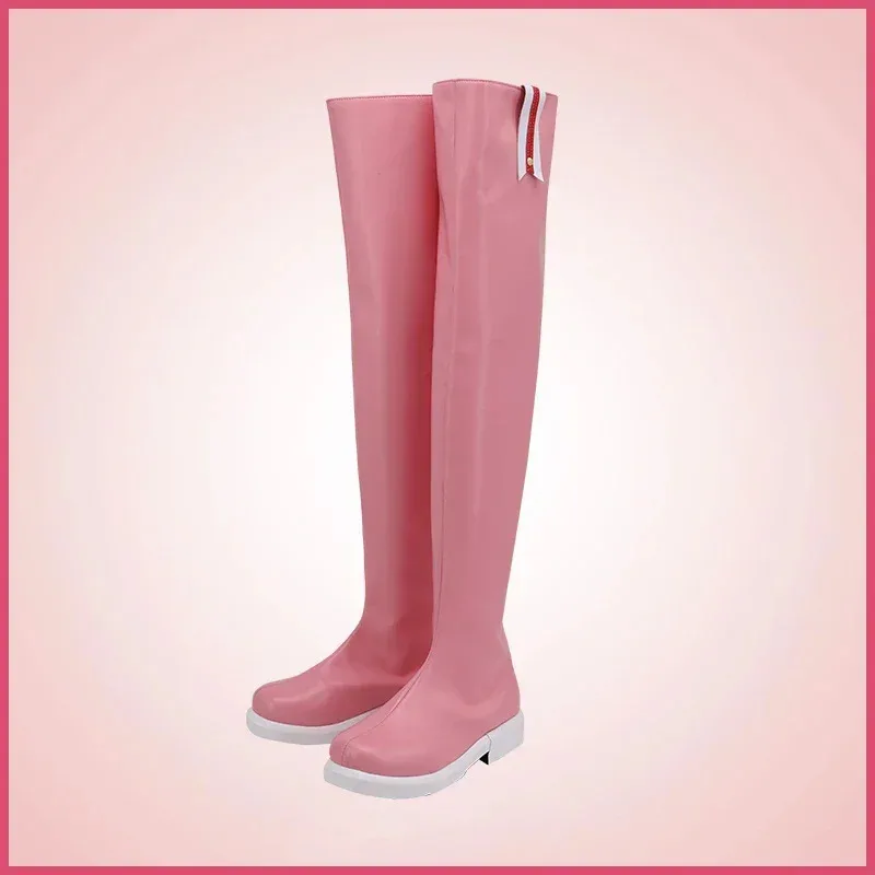Anime Clear Card Sakura Cosplay PU Leather Shoes Halloween Carnival Boots Prop Custom Mades;2'd,5.h; - view 3