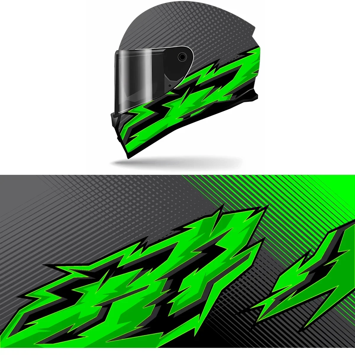 

Abstract Green Gray Full Helmet Wrap Sticker Motorcycle Helmet Racing Graphic Decal Vinyl Wrap Helmet Decor Sticker