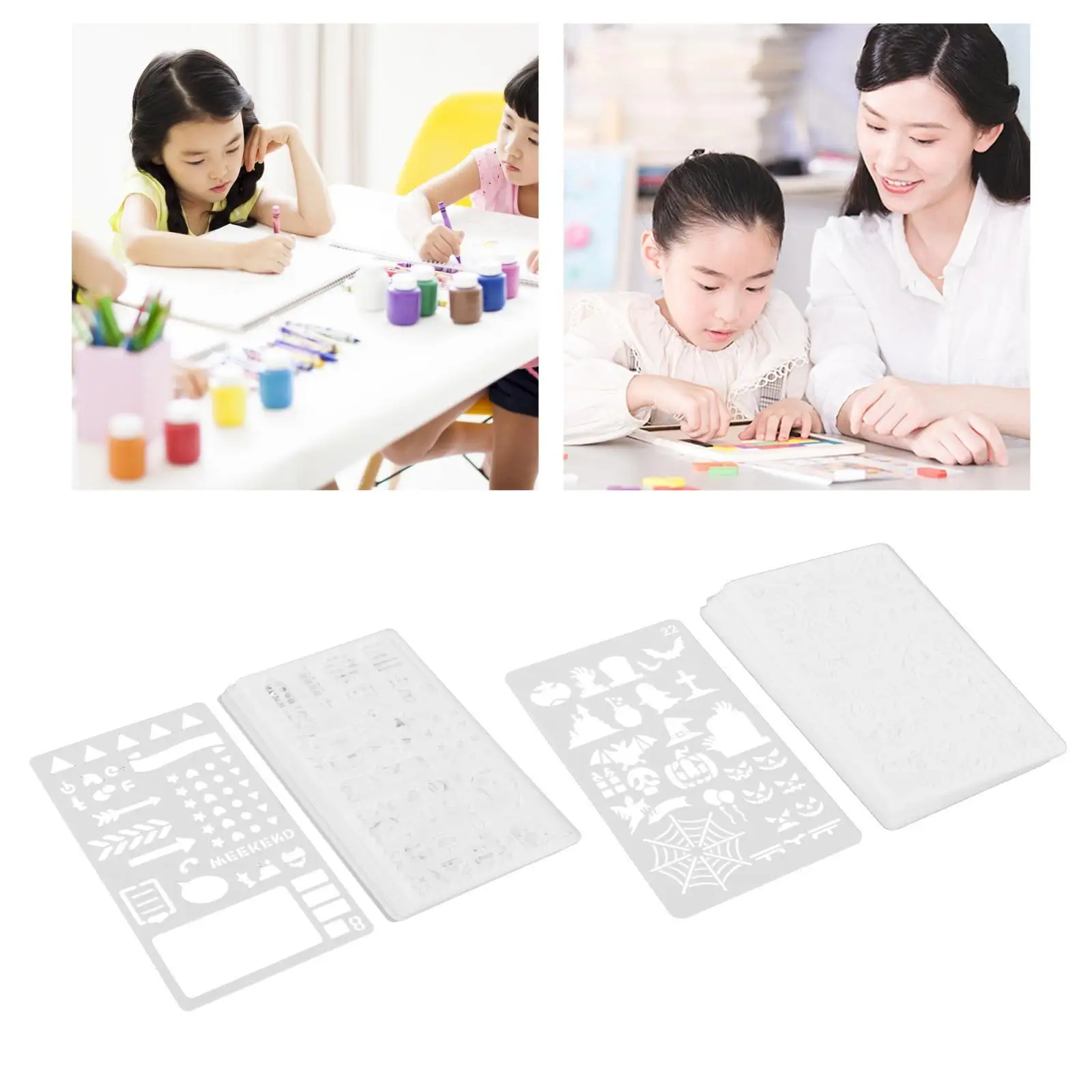 Jornal Stencil Set for Diary, modelo de desenho para Chalkboard Planner Decoration