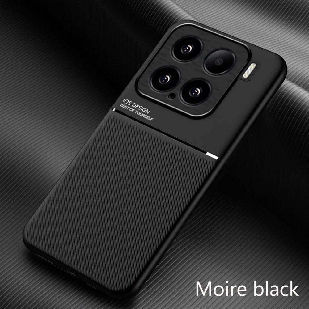 Leather Case for Xiaomi 15 Pro 5G 15Pro Car Magnetic Holder Silicone Protection Hard Shockproof Phone Cover Xiaomi15Pro Shell