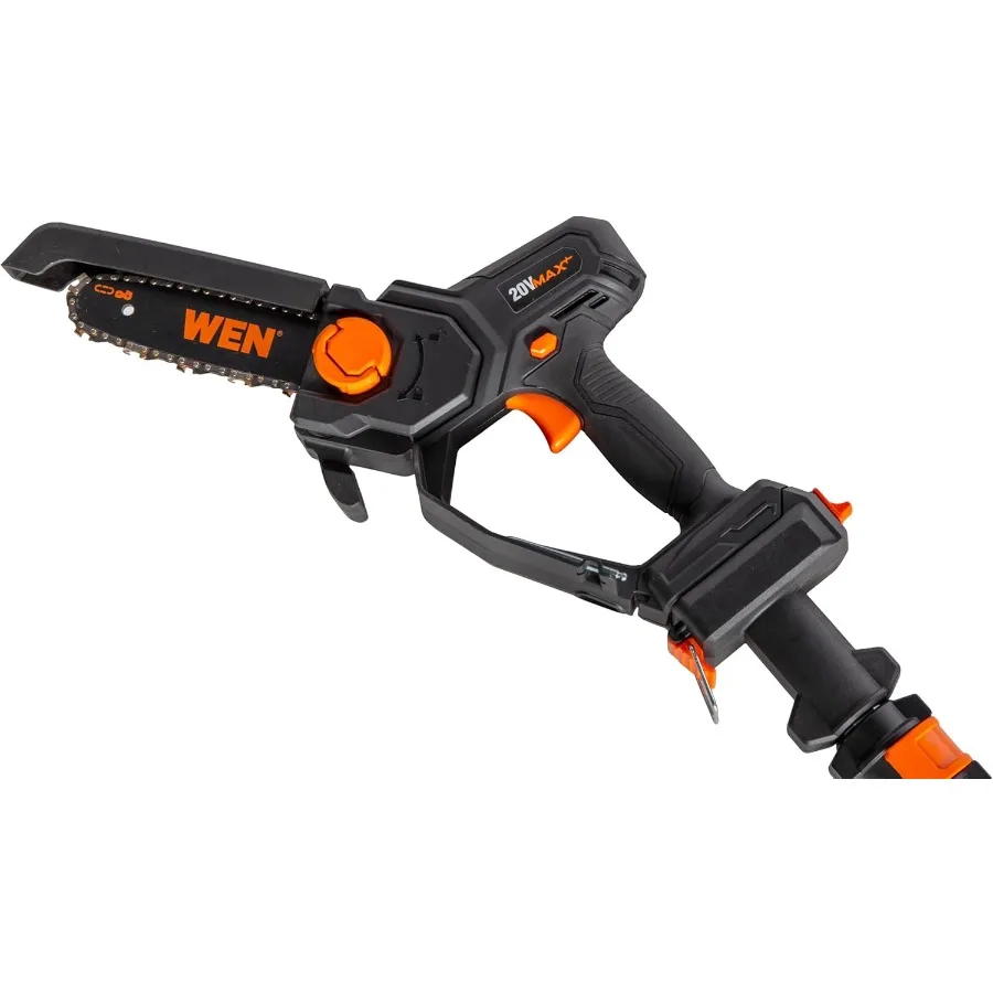 منشار وقطب لاسلكي 2 في 1 6 بوصة بحد أقصى 20 فولت مع تصل إلى 12.3 قدم مثالي لتقليم الأشجار وقوة قطع الفروع