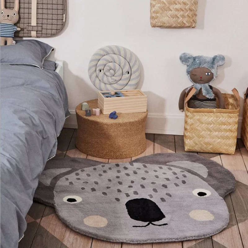 

Children's Room Cartoon Koala Animal Carpet Bedroom Bedside Rug Baby Crawling Mat Children's Toy Rug Animal Rug