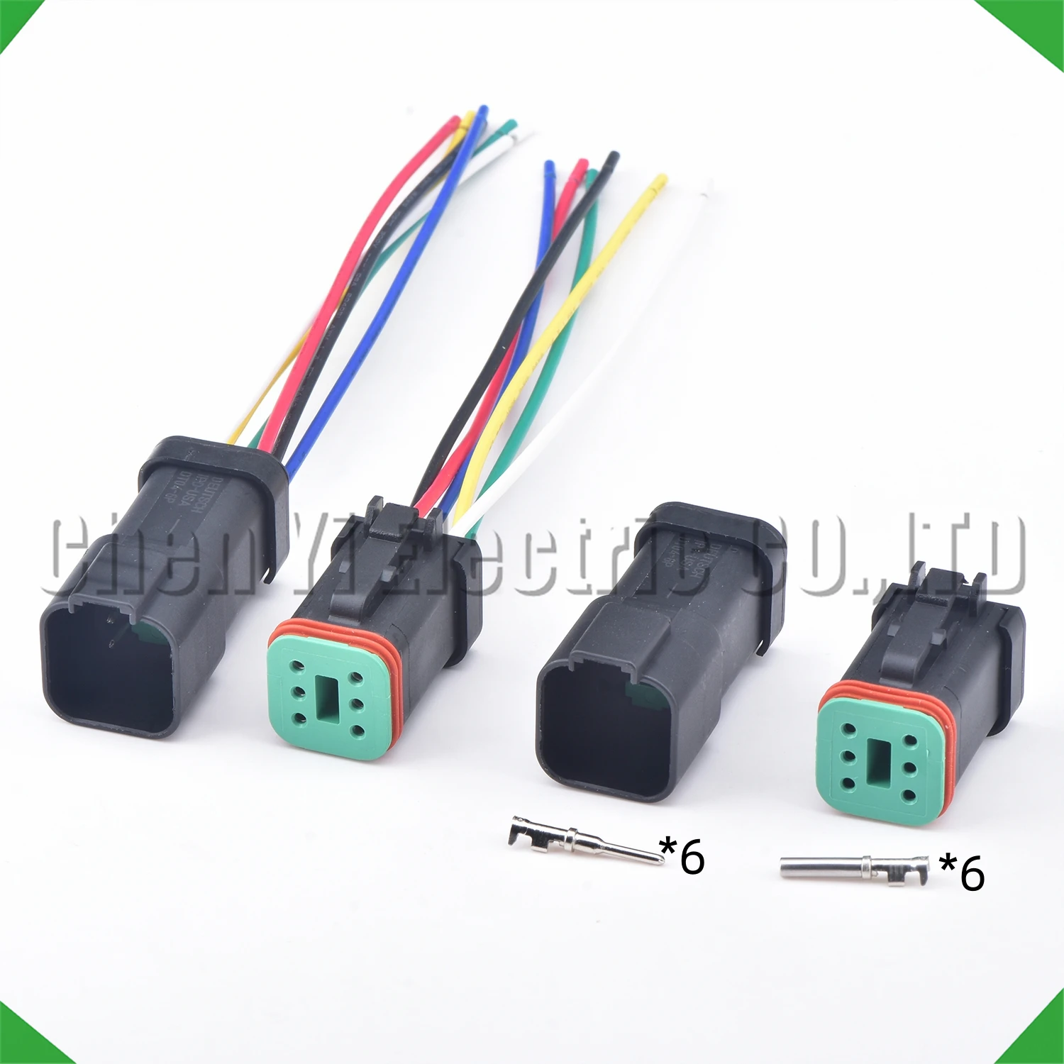 6 Pin Black Deutsch DT series Connector Waterproof Plug Socket For Engineering Vehicle DT06-6S DT04-6P DT06-6S-E005 DT04-6P-E005