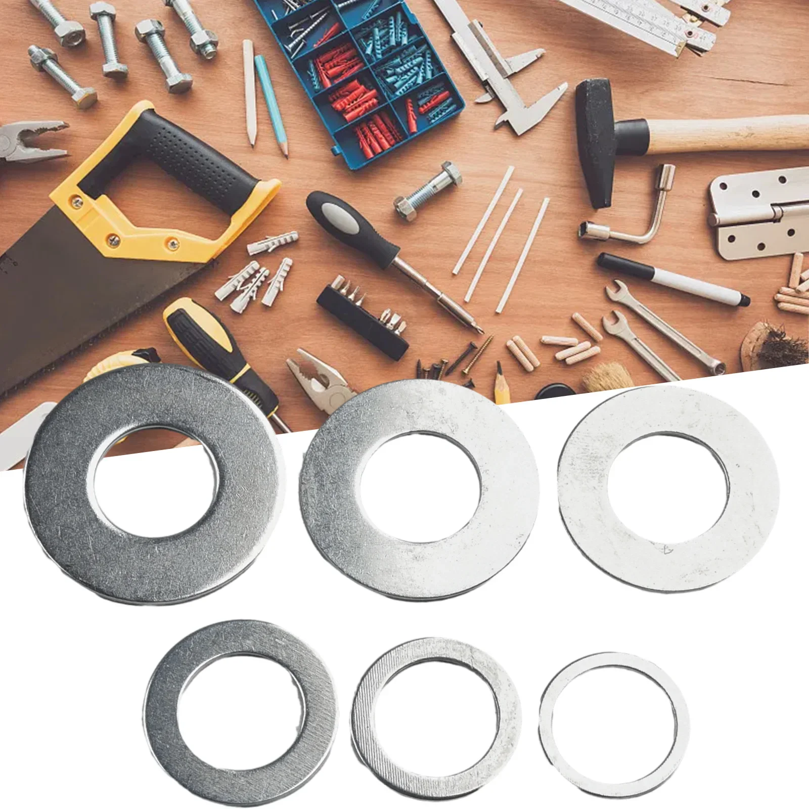 Circular Saw Blade Reduction Ring, Anel de conversão, Silver Practical Tool Parts, 6Pcs Set