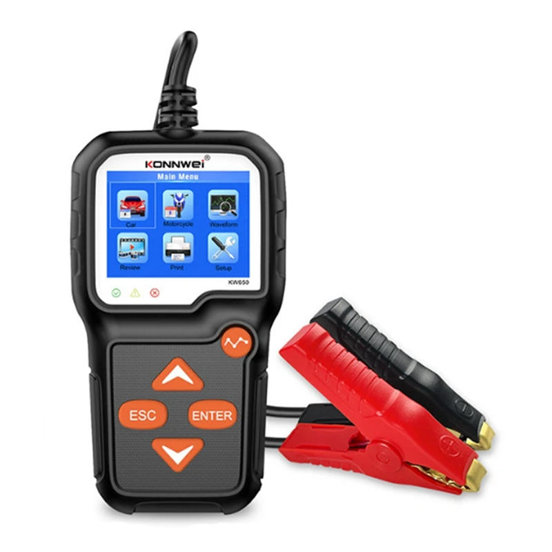 KONNWEI KW650 6V-12V Car Battery Tester 100-2000CCA Automotive Battery Tester For Vehicles Marine Motorcycle