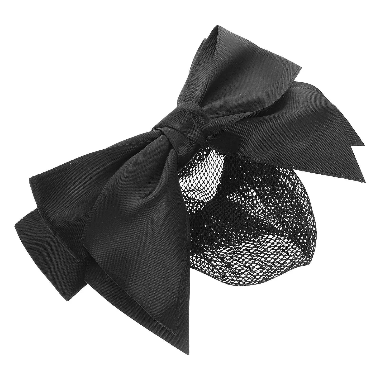 

Bowknot Hair Net Elastic Mesh Bun Cover Clip Elegant Professional Hair Bun Holder Office Dance Women Accessories