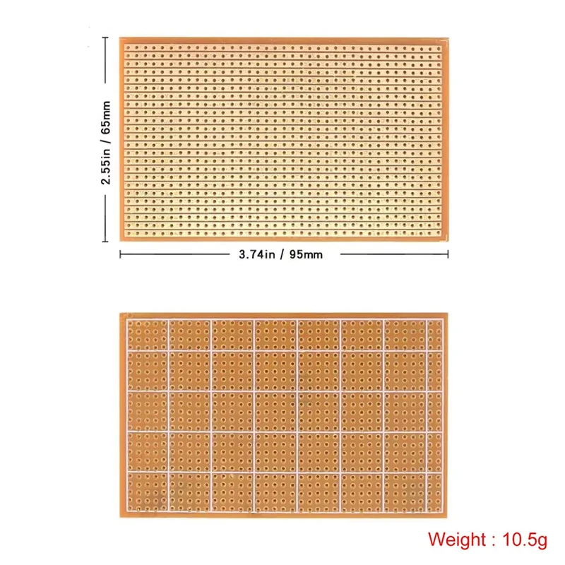 5/10PCS DIY 6.4x9.5 6.4*9.5CM Prototype Paper PCB Universal Experiment Matrix Circuit Board Single Row Continuous Hole 64x95MM