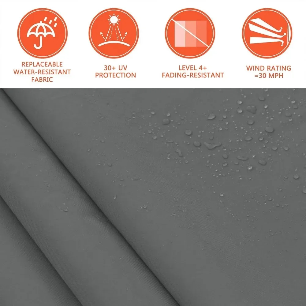 13' x 8' einziehbare Terrassenmarkise, Sonnenschutz mit manueller Kurbel, Fensterschutz für den Außenbereich, Terrassenprojektion