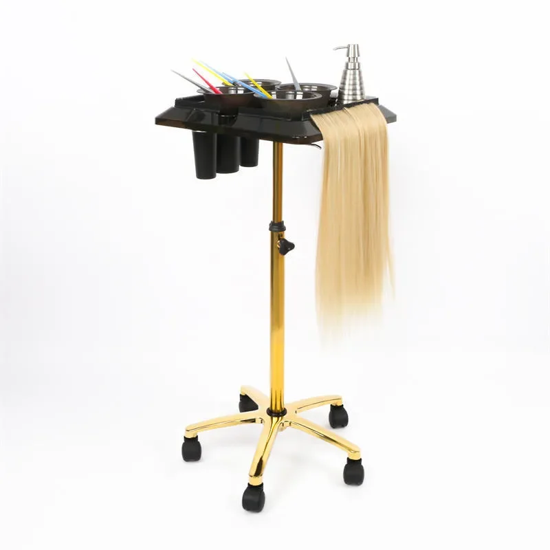 Mobile Hair Salon Trolley Barber Cart with Adjustable Tray for Beauty Shop Storage Removable Tool Organizer for Household Use