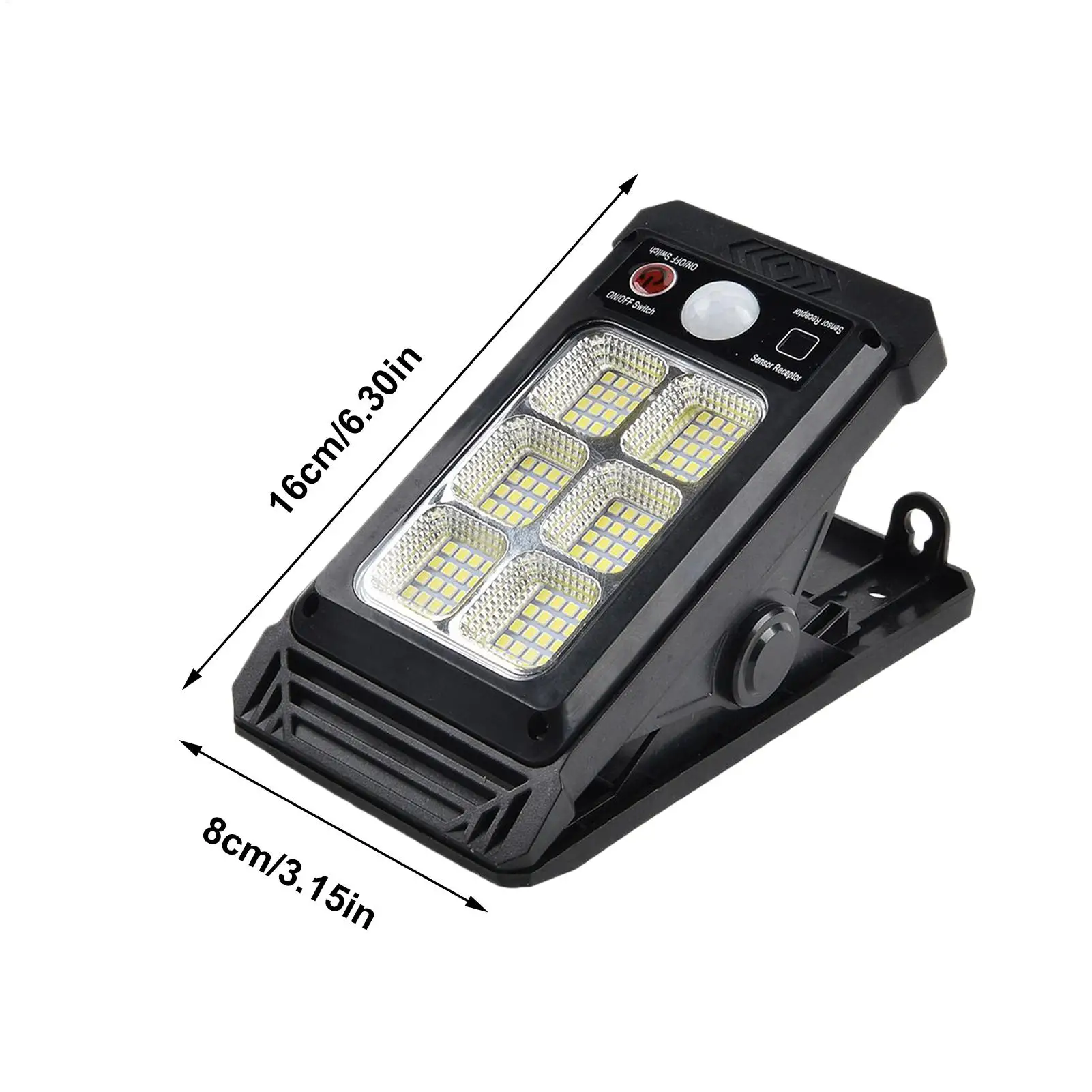 Luci solari da esterno Batteria da 1200 Mah Sensore di movimento Clip impermeabile su luci solari da esterno per passerella Cortile Percorso Terrazza