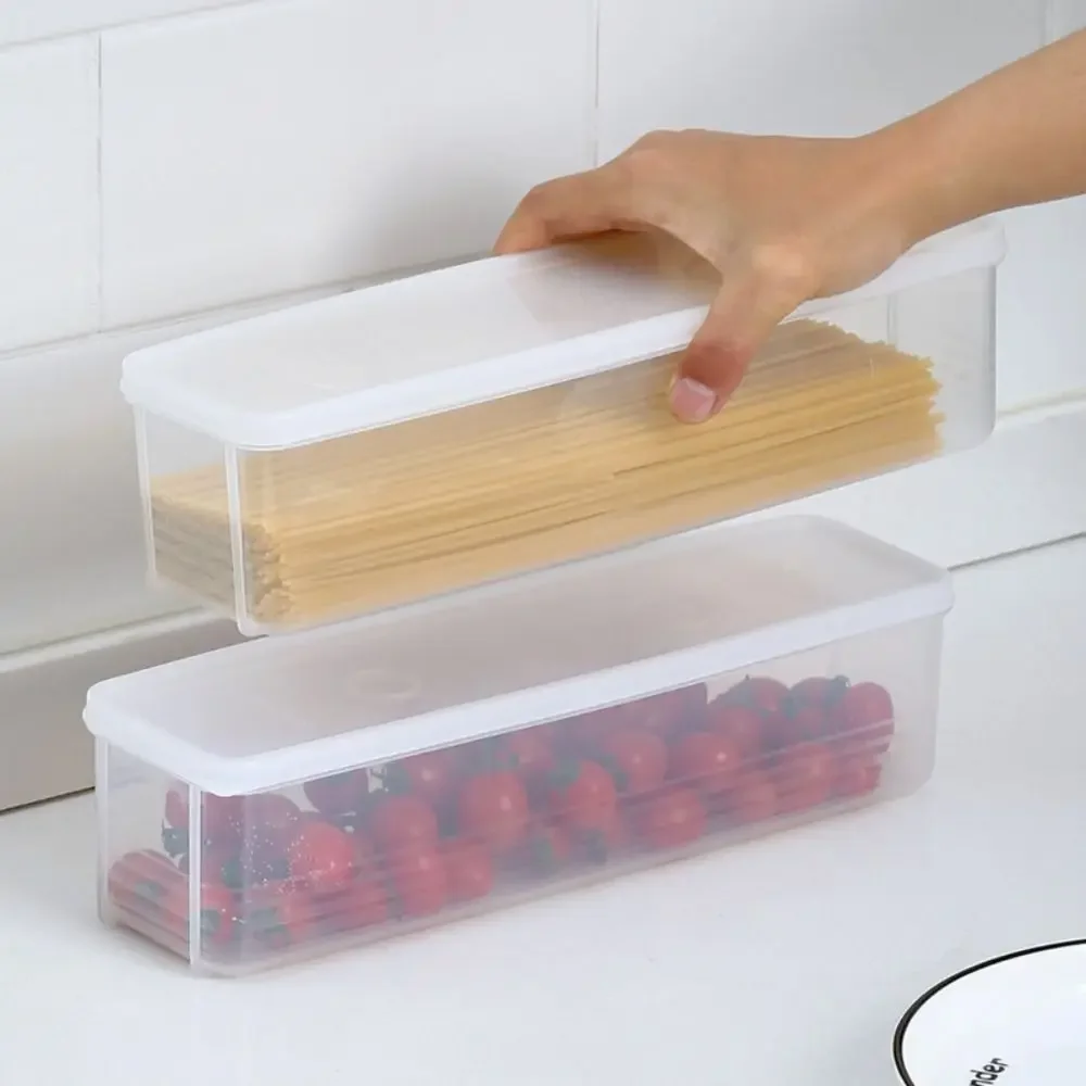 CANBOUN4 Colors Noodle Spaghetti Container With CoverKitchen Portable Food Container Household Transparent