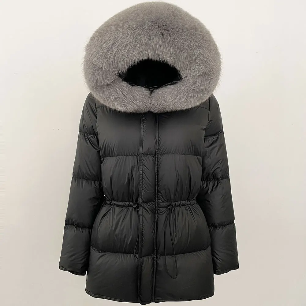 

OFTBUY Fur Jacket Hooded White Duck Down Coat Women New Winter Natural Raccoon Fur Coat Women Real Fox Fur Female Puffer Jacket