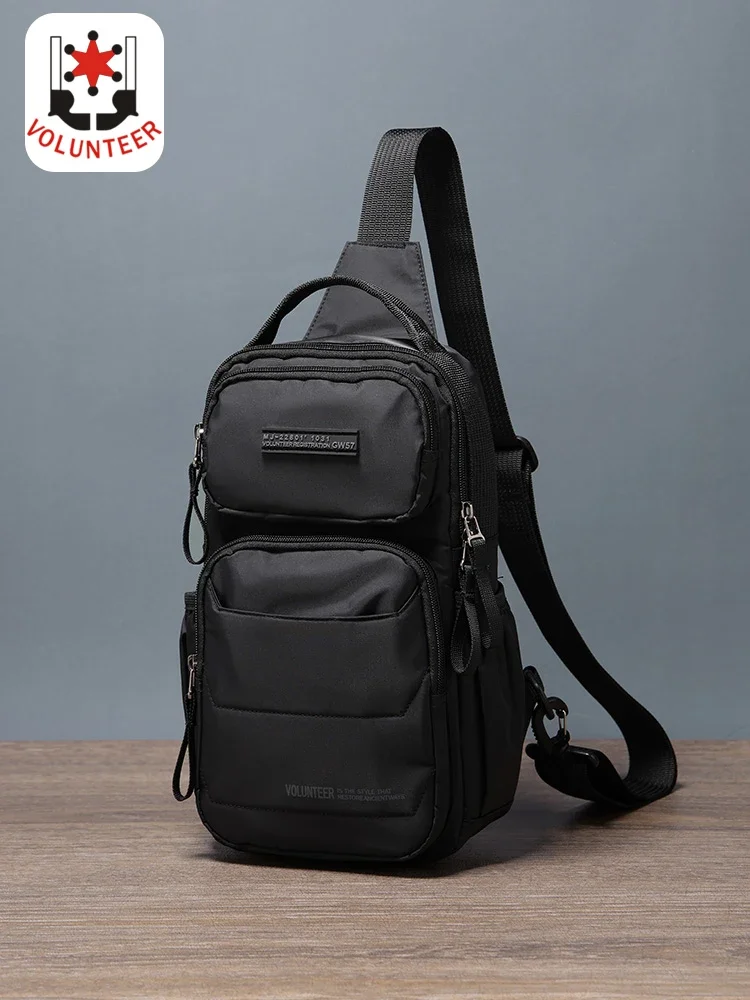 VOLUNTEER Crossbody Bag for Men 2026 Multiple Pockets Travel Versatile Large Capacity Stylish Commuter Casual Chest Bags 1713-21