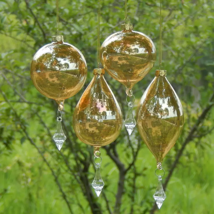 Transparent gold glass Christmas ball handicraft pendant