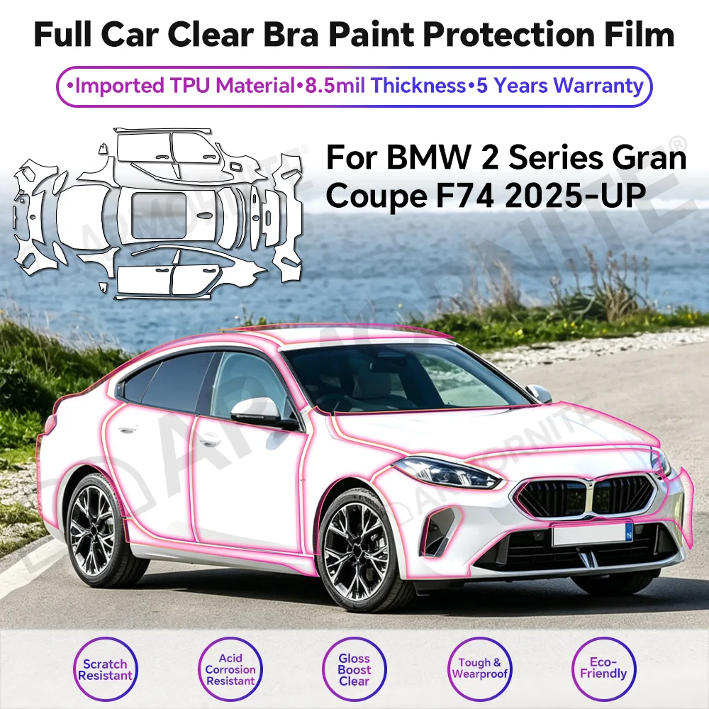 For BMW 2 Series Gran Coupe F74 2025 8.5Mil PPF TPU Full Car Precut Paint Protection Film Anti-Scratch Invisible Clear Bra