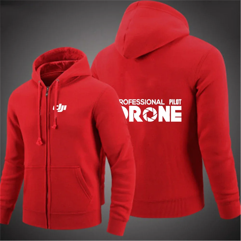Dji Professionelle Pilot Drone Frühling Herbst Casual männer Einfarbig Zipper Pullover Hoodie Mäntel Sportswear Fashion Langarm – Detail 7