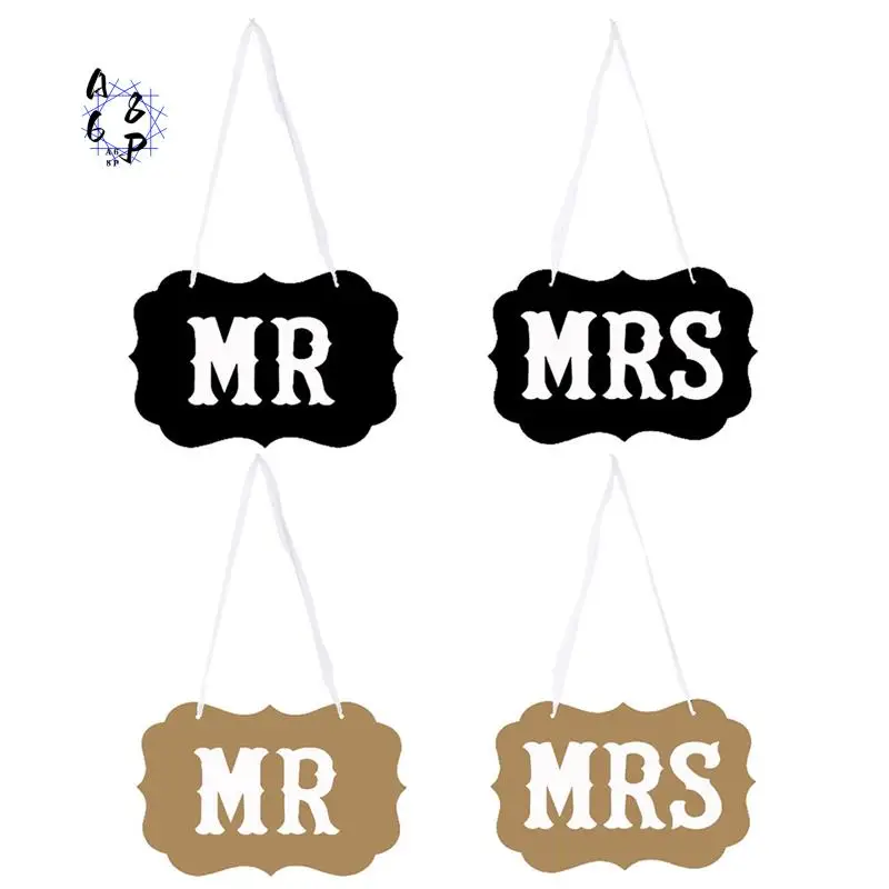 

A68P-16 шт. свадебная бумага Mr & Mrs реквизит для фотосессии жених и невесты знак сиденья подвесной орнамент кулон свадебные украшения поставки