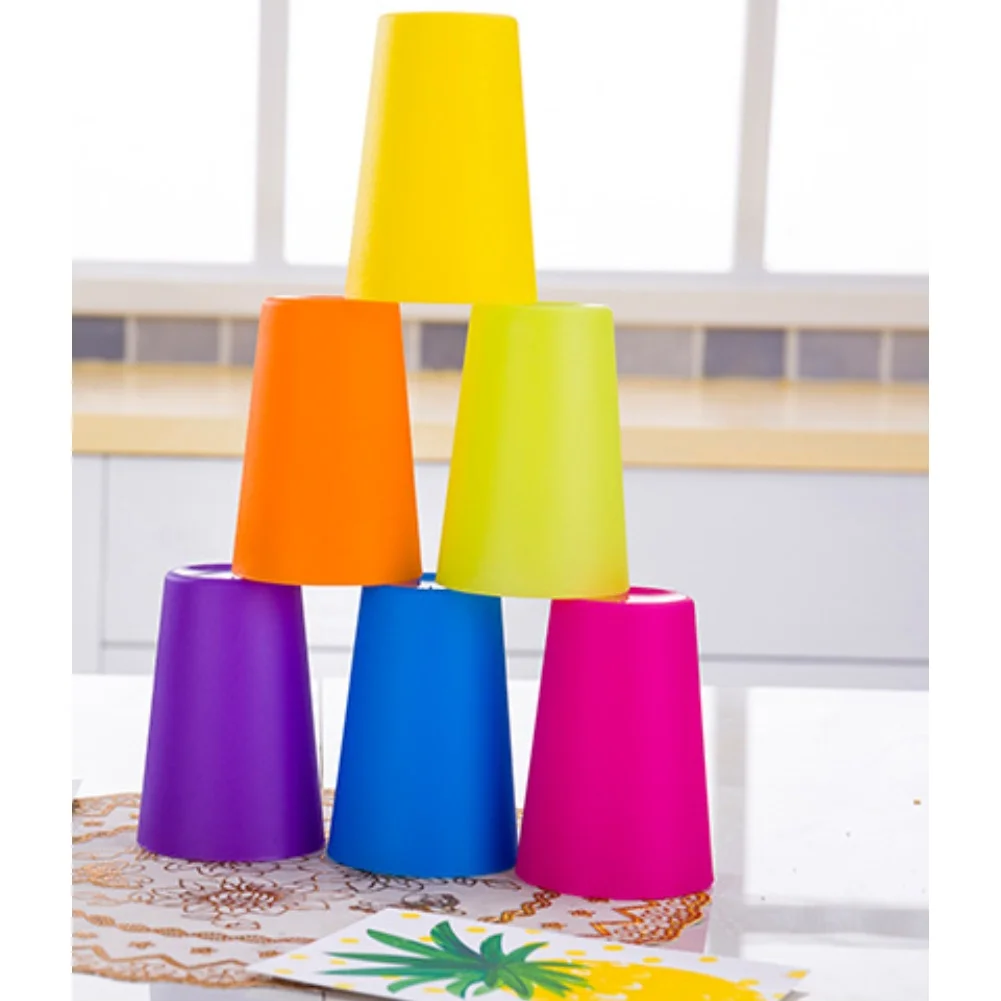 

6pcs Water Cups 260ml Colorful Unbreakable Reusable Stackable Beverages Beer Mouthwash Cups Camping Water Bottles Accessories
