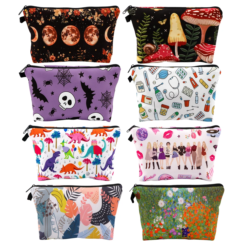 

Cartoon Dinosaur Cosmetic Brush Bags Case for Women Zipper Makeup Bags Travel Organizer Female Handbag Storage Bags
