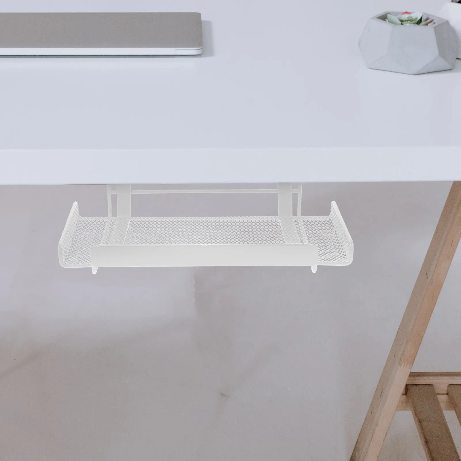 Heavy-Duty Metal Under Desk Cable Management Tray for Organizing Power Strips Charging Cables and Outlets with Mounting Holes
