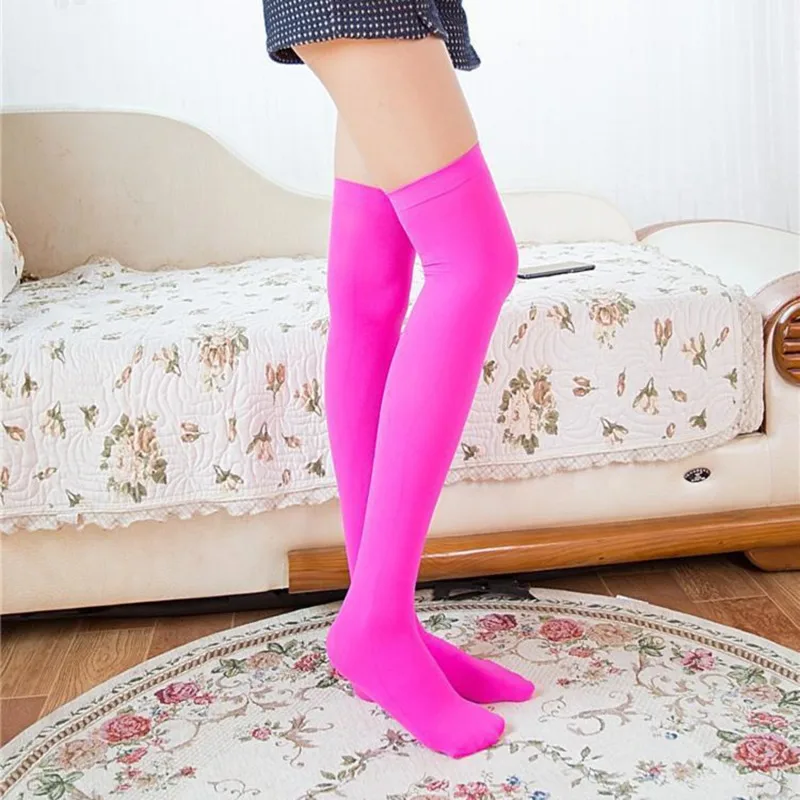 Chaussettes longues au-dessus du genou pour femmes, bas de sport, haut de cuisse opaque, document solide, extérieur