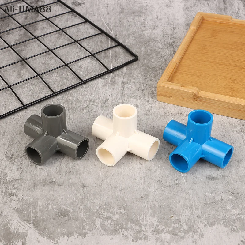 5 pz Diametro Interno 20mm Connettore a 4 Vie Tubo in PVC Irrigazione Serbatoio di Pesce Acquario Adattatore di Scarico Bianco/Blu/Grigio