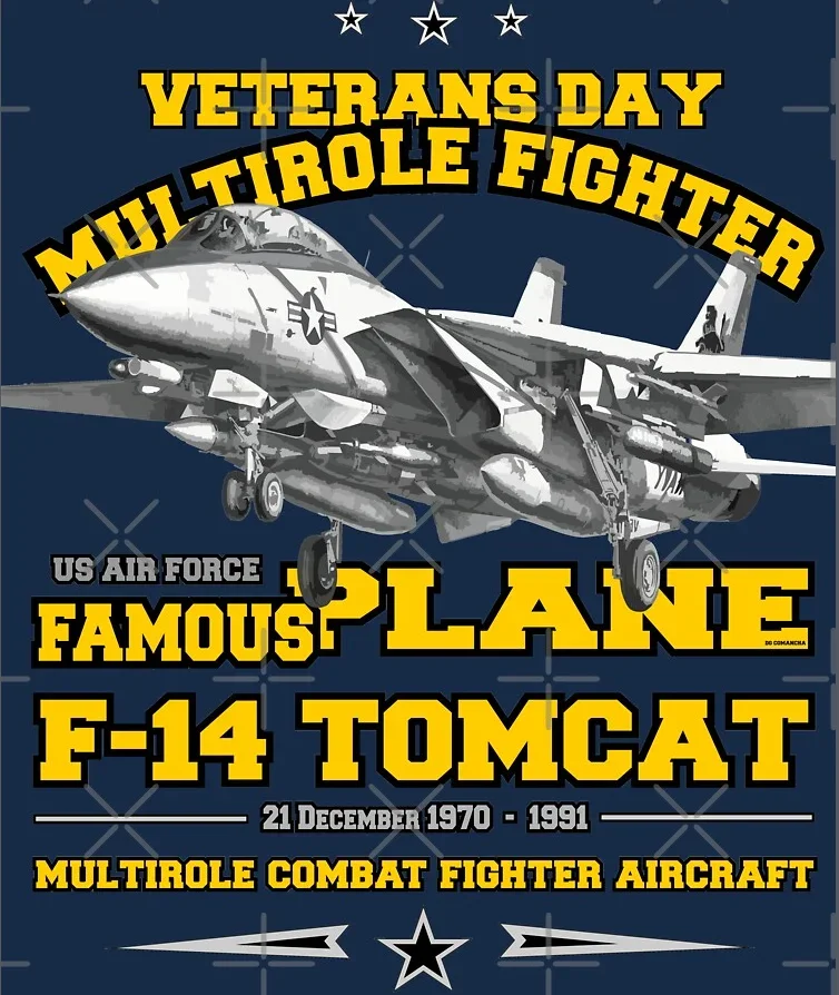 Naval  F-14 Tomcat Fighter Aircraft Veterans Day T-Shirt 100% Cotton O-Neck Summer Short Sleeve Casual Mens T-shirt Size S-3XL