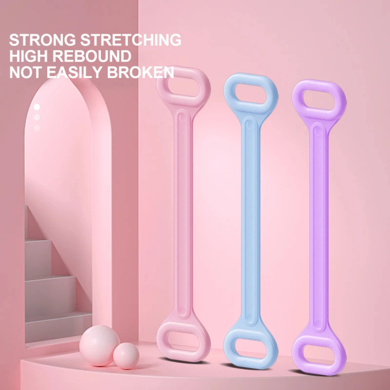 New TPR 8 Stretcher Resistance Bands Yoga Pilateselastic Band Open Shoulder Beauty Back Tension Rope Portable  Fitness Articles