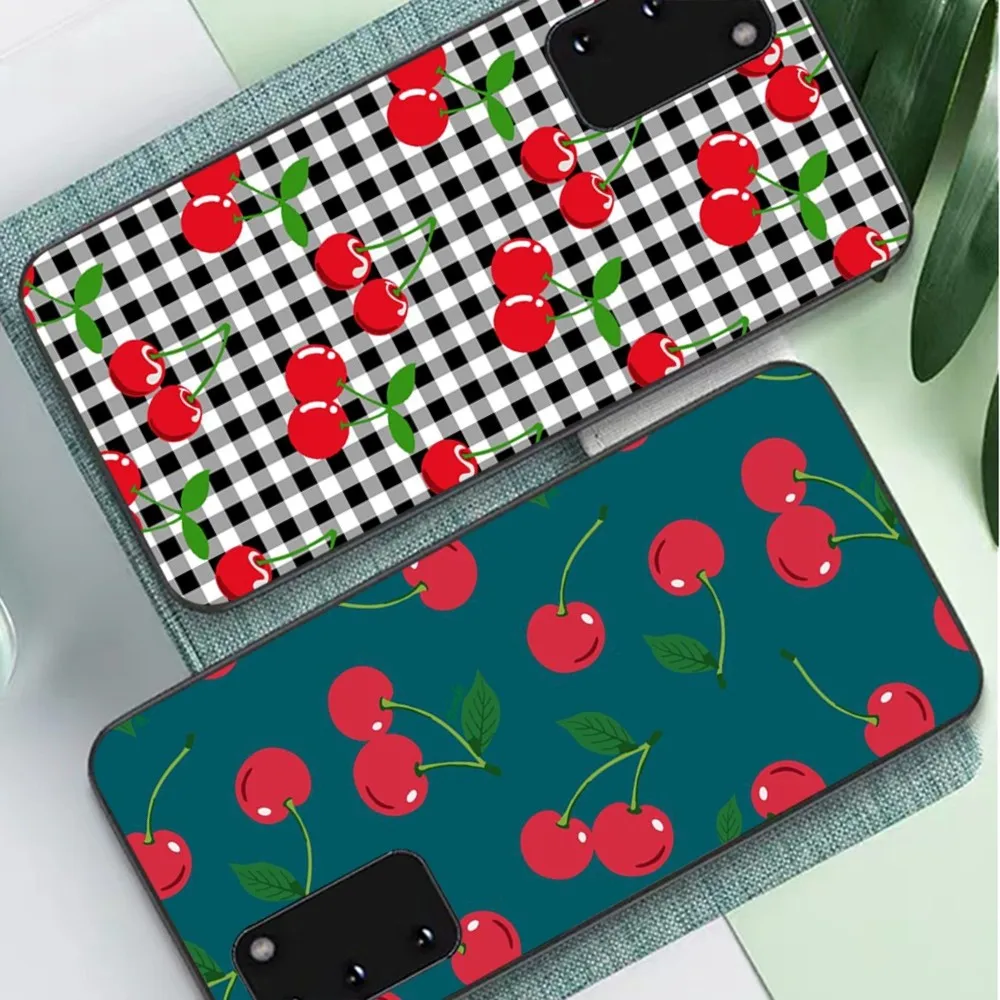 

Red Cherry Phone Case For Samsung S 9 10 20 21 22 23 30 23plus lite Ultra FE S10lite Fundas