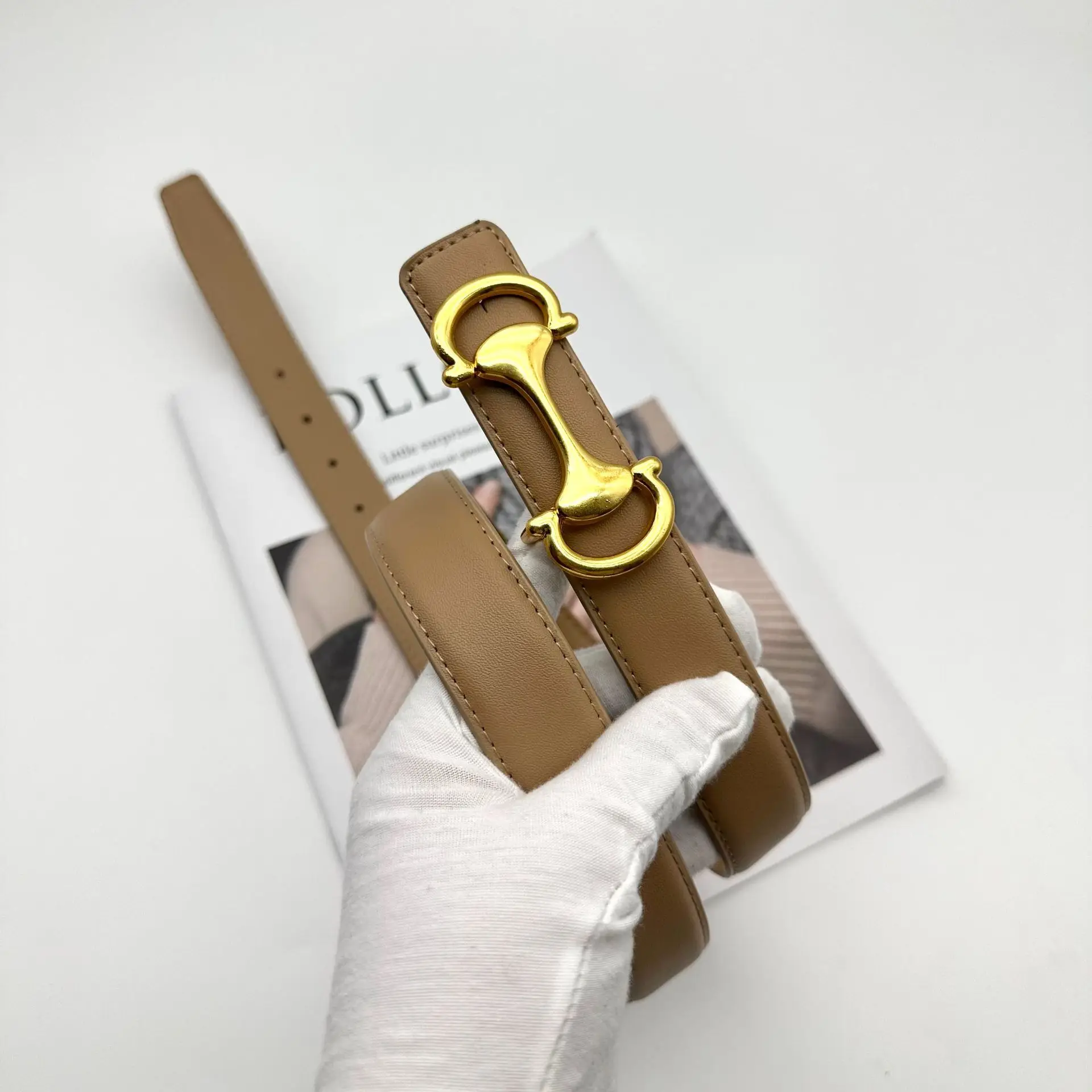 Cinto de couro real simples moda fivela suave cinto feminino coreia decoração todos os jogos terno jeans cinto em estoque